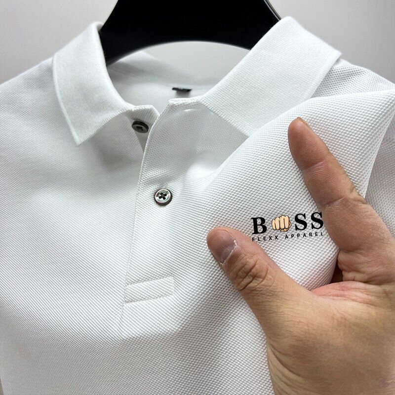 2024 Business Polos hirt schweiß absorbierende Top T-Shirt Herren bedruckte Hemd Marke Baumwolle Kurzarm T-Shirt Sommer