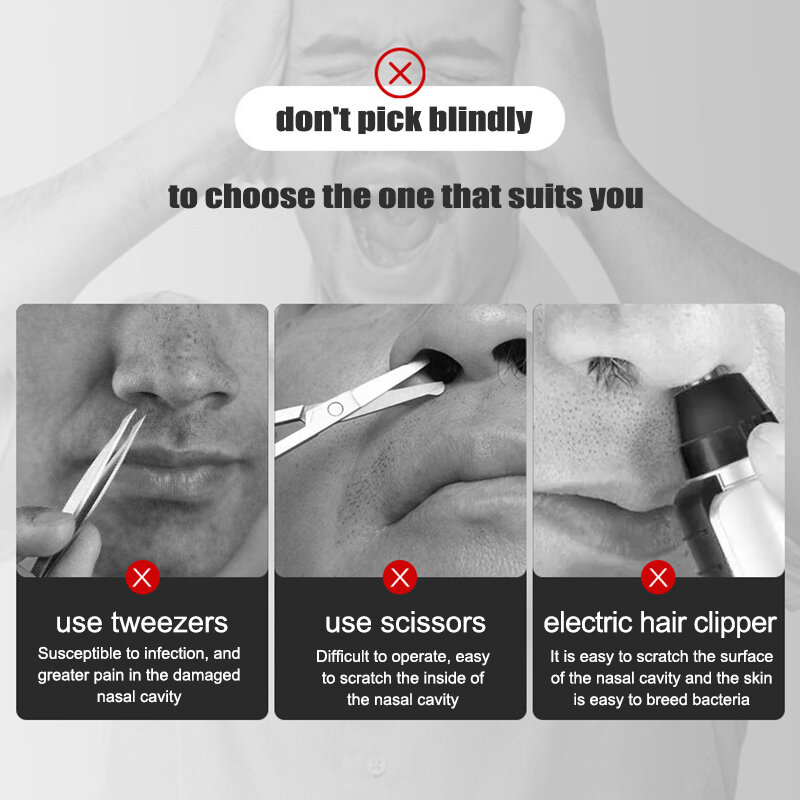 360 Degree Rotating Double Head Nose Hair Trimmer Earpick Nose Hair Removal Trimming Portable Nose Ear Hair Trimmer Tool