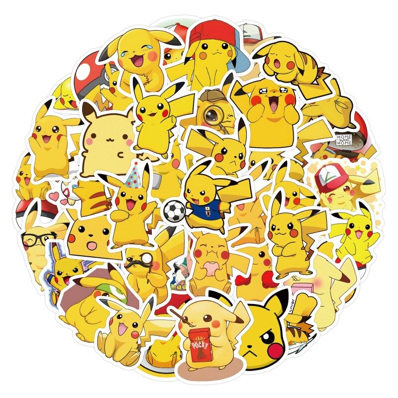 50/60/100PCS Pokemon Stickers Sticker Pack Kawaii Cute Phone bambini Anime Sketchbook Deco Laptop estetica bambini giocattoli classici