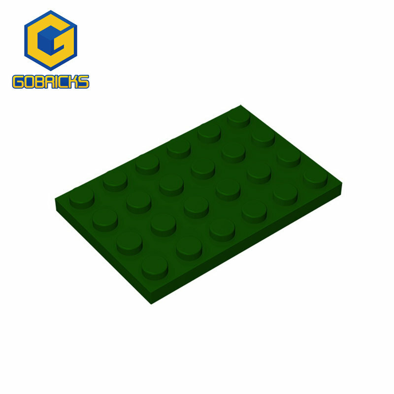 Gobricks 작은 입자 3032 4x6 빌딩 블록 플레이트 DIY 부품, Buildmoc 호환 조립 입자 크리에이티브 선물 완구 10 피스