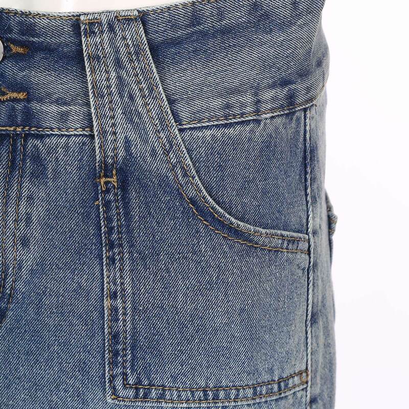 Damen Clubwear sexy Jeans rock mit hoher Taille Freizeit taschen Miniröcke mit eingebauten Shorts für das Travel Beach Music Festival