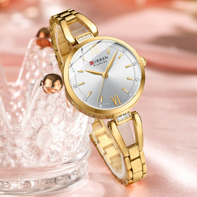 นาฬิกาหรูสำหรับผู้หญิงนาฬิกาควอตซ์เพชรกันน้ำสแตนเลส reloj + BOX