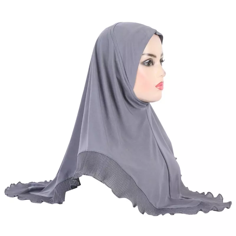 Hijab Amira muçulmana com babados para mulher, envoltório de cabeça, turbante e chapéu, lenço islâmico, lenços de oração, turbante pull, alta qualidade