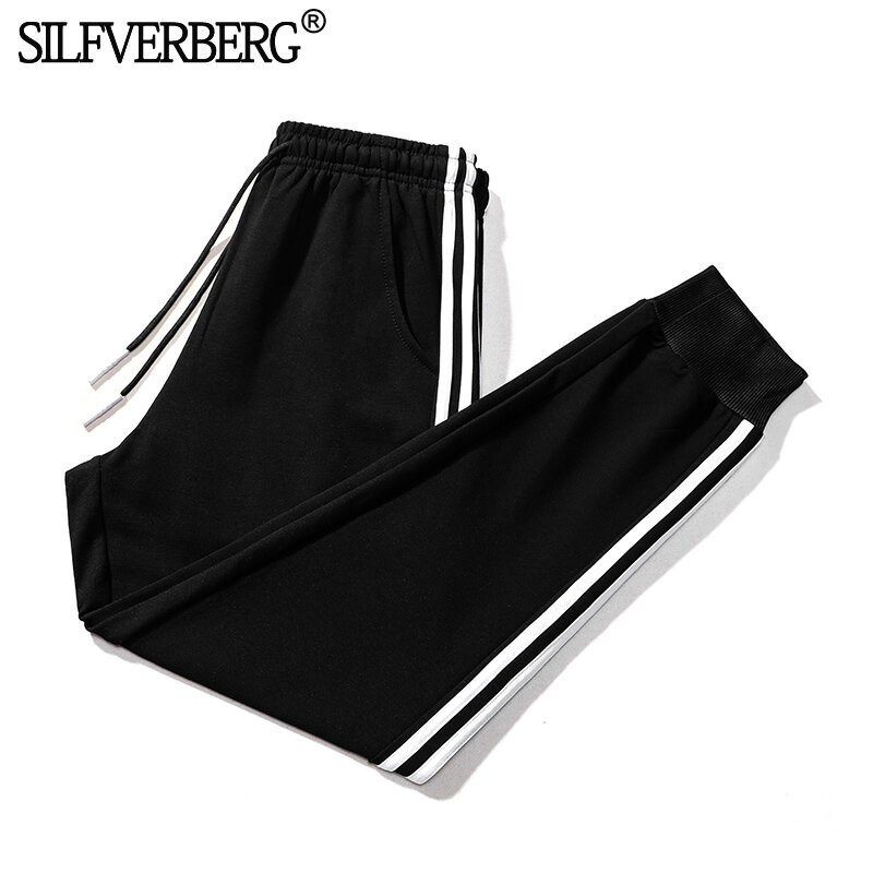 Calças esportivas casuais dos homens streetwear versão solta fitness running calças verão roupas masculinas moletom tamanho asiático xl