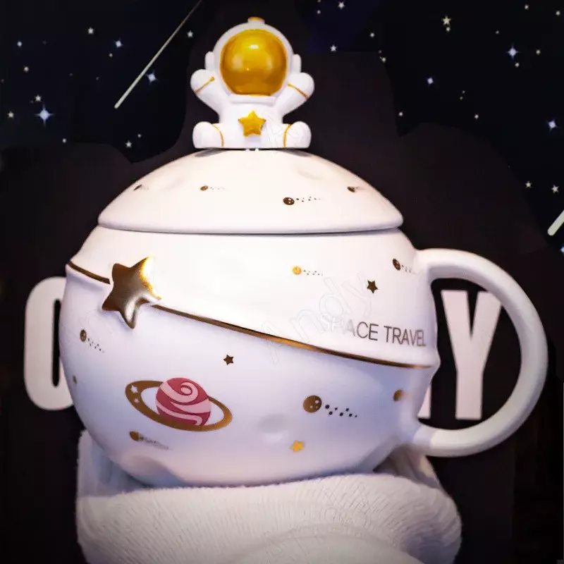 Tasse européenne en céramique, jolie tasse décorative d'astronaute, tasse à café de bureau pour petit déjeuner, tasse à lait créative, décoration de maison moderne
