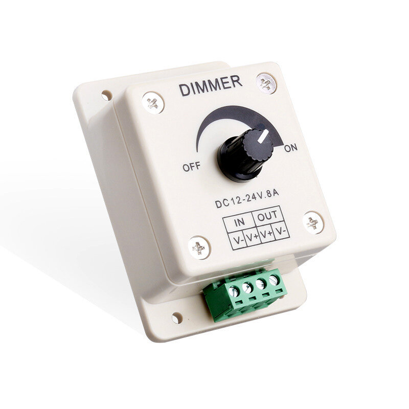 White LED Dimmer DC 12V 24V 8A Adjustable Brightness Controller Switch Lamp Bulb Strip Driver Single Color Light Power Supply