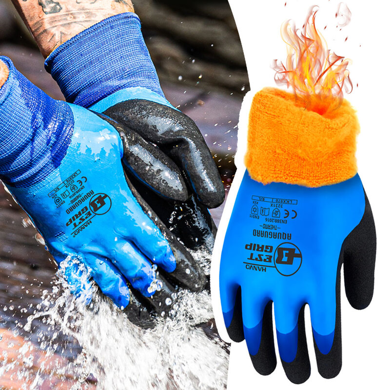 防水冬用作業用手袋優れたグリップコーティングサーマルライナー断熱暖かい屋外寒い天候用スノースキーグローブ