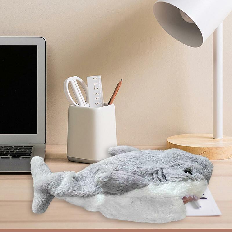 Плюшевый карандаш в форме акулы, искусственная кожа, милая мягкая сумка в форме животного для офиса, дома, подарок
