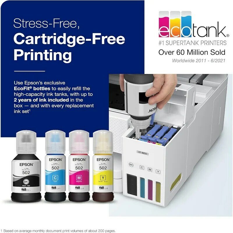 Smile Tank-Imprimante sans fil tout-en-un, avec EAU, copieur, fax, ADF et Ethernet - The Perfect Printer Office
