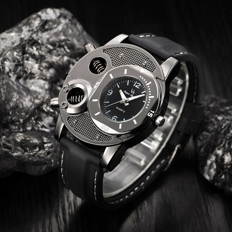Reloj Hombre De Lujo jam tangan kuarsa pria, arloji silika Gel tipis tiga mata modis baru 1 buah