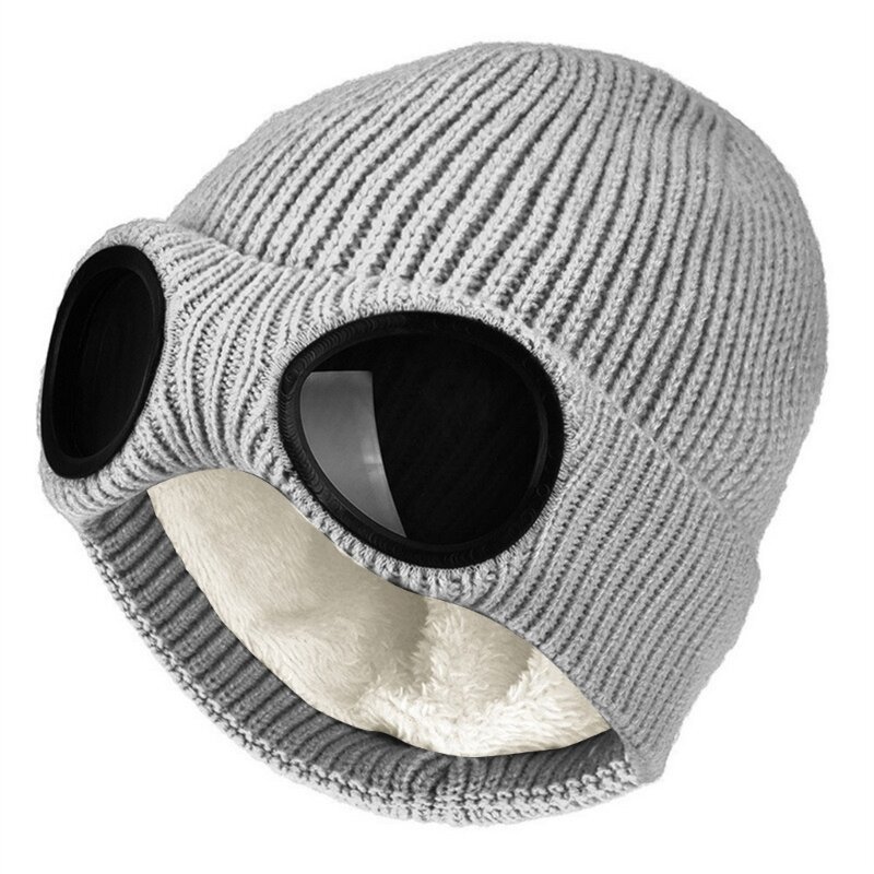Mũ trượt tuyết Có Kính Trượt Tuyết Kính Beanie Vui Beanie Crochet Hat Dệt Kim Beanie Hat Đảng Hat Skulli Beanie Hat