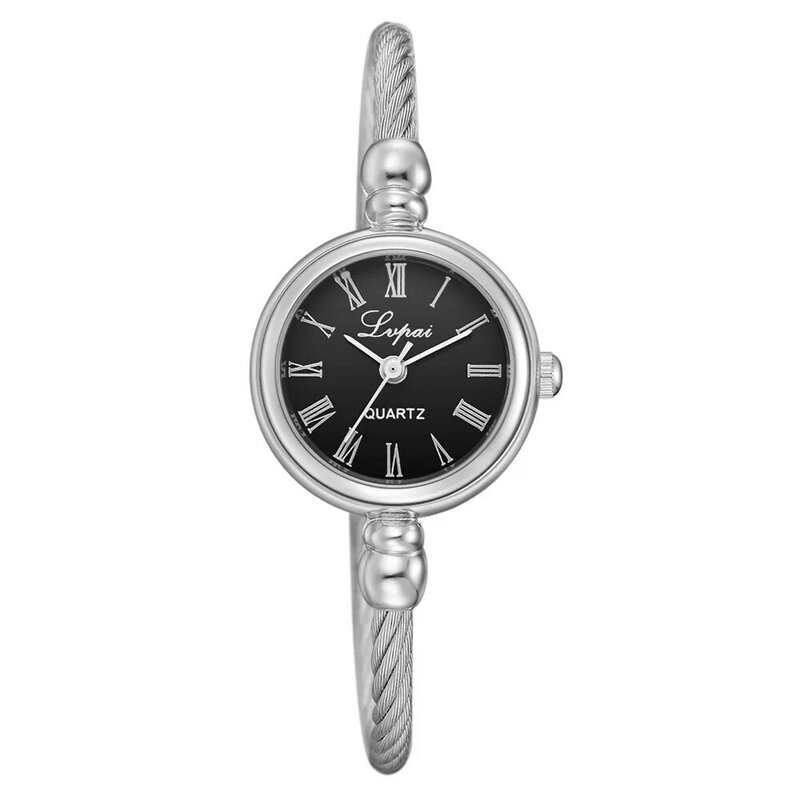 2024, damski zegarek na bransolecie w stylu retro, modny zegarek studencki ze stopu z drobnym łańcuszkiem