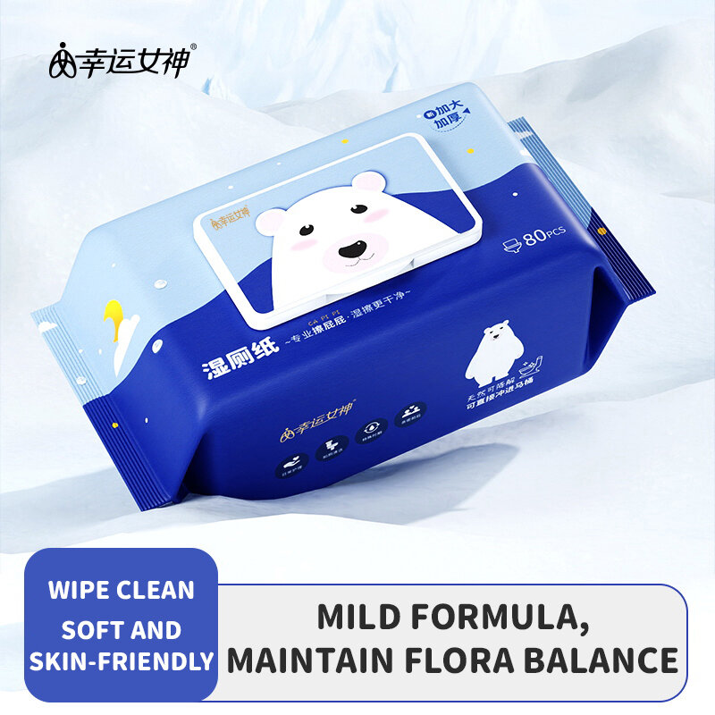 1 Pack (80pcs) Wet Toilet Paper Wipes Wet wipe for Ass Wipes Adult Private Cleaning Antiseptic Tissue Hygiene wipe wipes