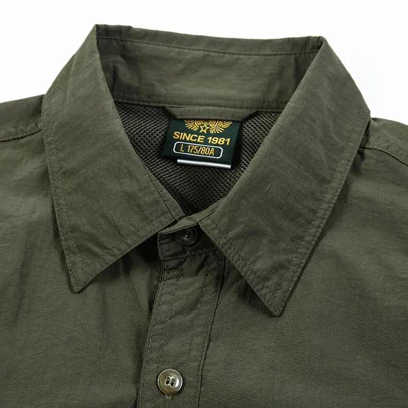New Arrival Summer Casual Men's Work Military Slimming Cotton Short-sleeved Shirt Working Size M L XL 2XL 3XL 4XL