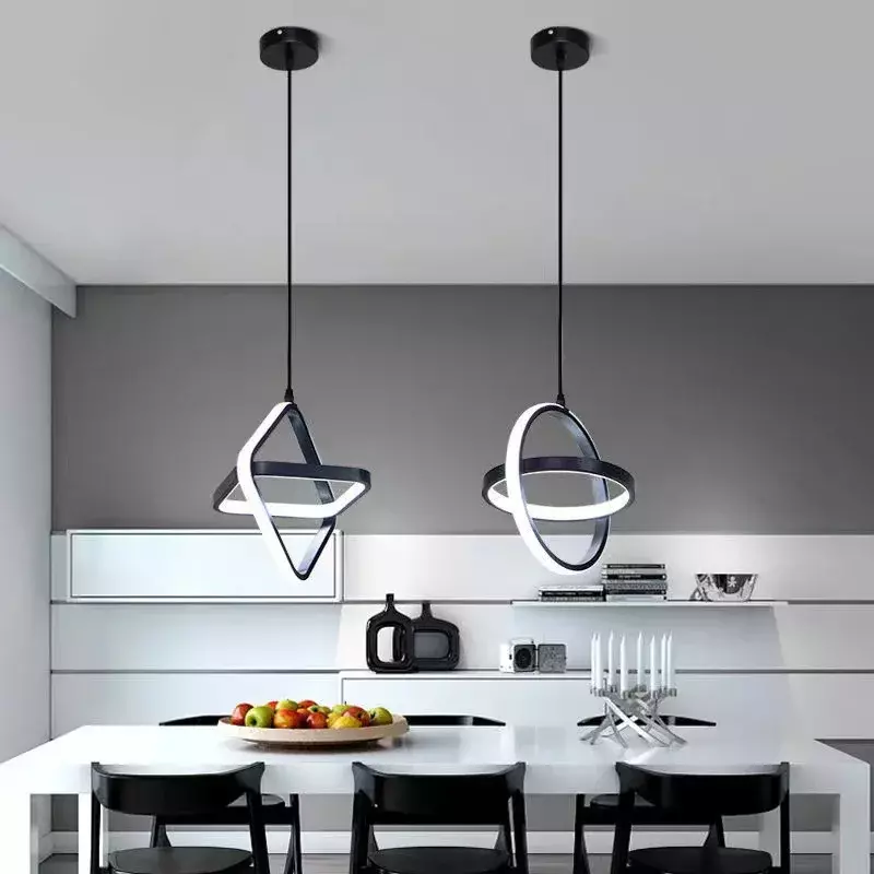Nordic Creative Designer Modern Minimalist Circular Ring LED Pendent Lamp Living Room Bedside Bedroom Dining Home Decoration