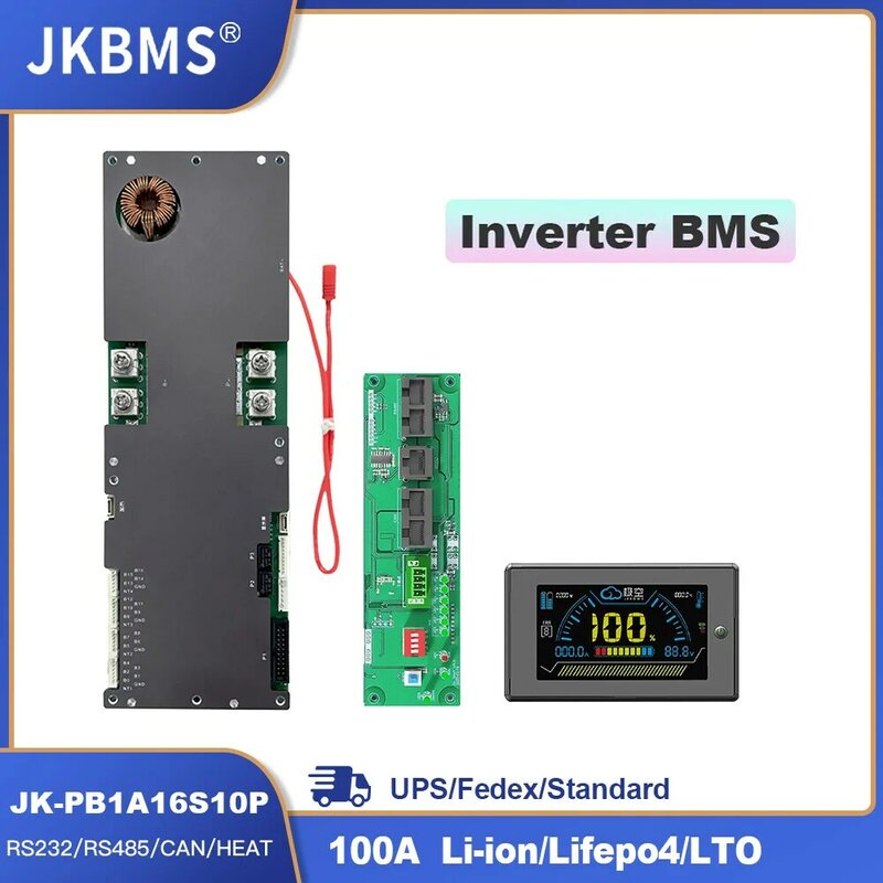 JKBMS-العاكس BMS ل Growatt Deye الخ العاكس لتخزين الطاقة الأسرة ، Lifepo4 ، ليثيوم أيون ، LTO ، 8S ، 24 فولت ، 48 فولت ، 100A ، 100A ، 8S-16S
