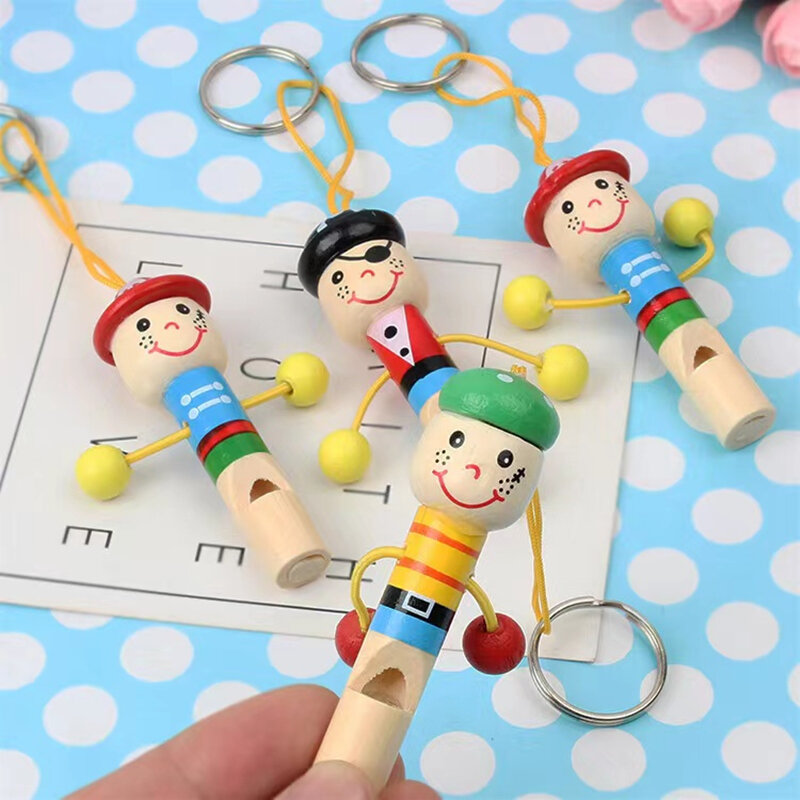 1 Stück Mini Holz Piraten Schlüssel bund Pfeife Kinder Geburtstags feier begünstigt Dekoration Baby party Noice Maker Spielzeug Pinata Goody Bags