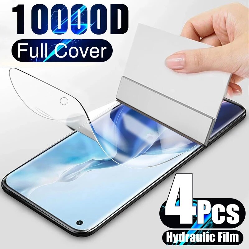 Protecteur d'écran, 4 pièces, Film Hydrogel à couverture complète pour Huawei P30 P20 P40 Lite P50 Pro Mate 30 20 40 50 Pro