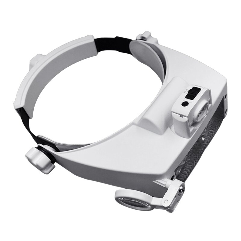 1.5X 3X 9.5X 11X Headband Magnifier, Head Mount Glass with LED Light for Close Work Jewelers Loupe