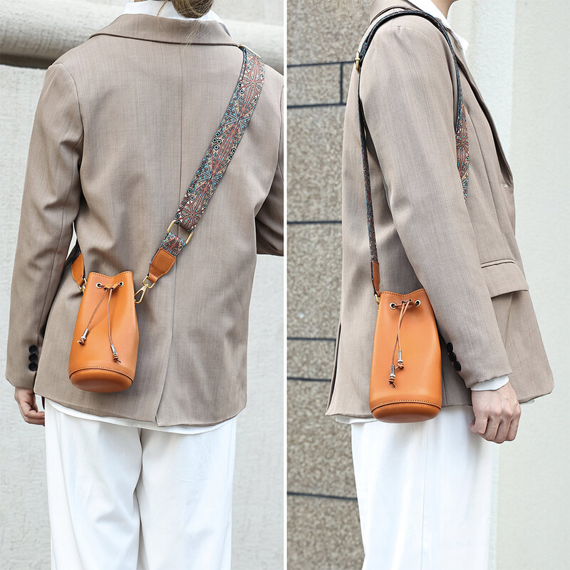 JOYIR-Mini bolso de cubo de cuero genuino para mujer, monederos para teléfono, bolsos cruzados de hombro, bolso de mensajero pequeño de estilo bohemio