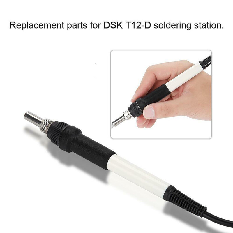 Aksesori ujung besi solder hitam DC 12-24v, suku cadang gagang Kit HT untuk DSK T12-D