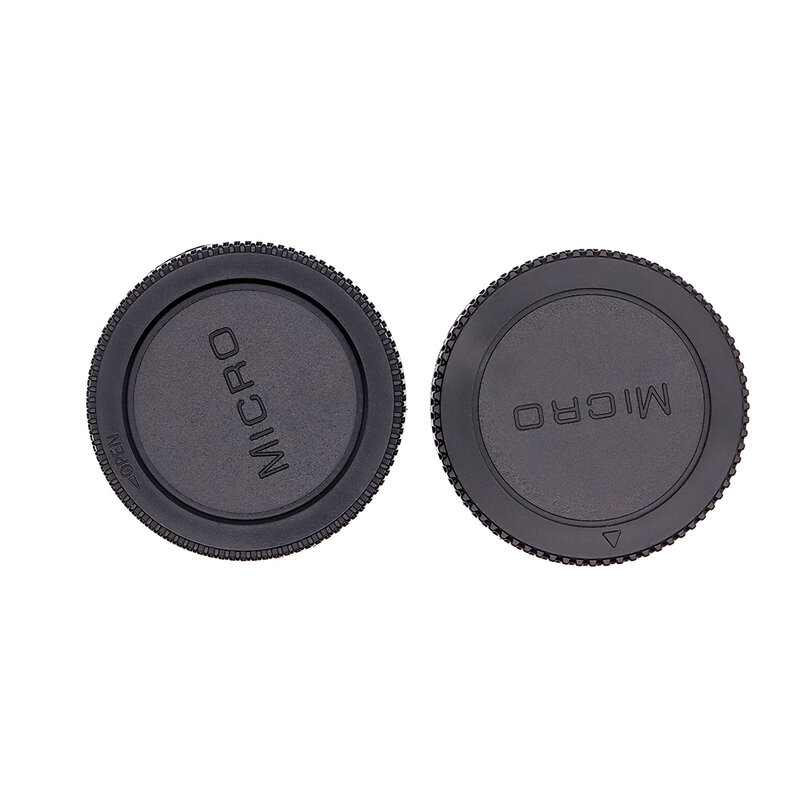 For M4/3 Micro 4/3 MFT mount Lens Rear Cap / Camera Body Cap / Cap Set Plastic Black Lens Cover for G9 GH5 GX9 E-M10 EP-L10 etc.