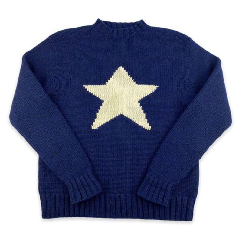 Y2K-Jersey Vintage con patrón de estrellas, suéter de punto Neutral de invierno, suéter de cuello redondo de tendencia Retro de calle alta