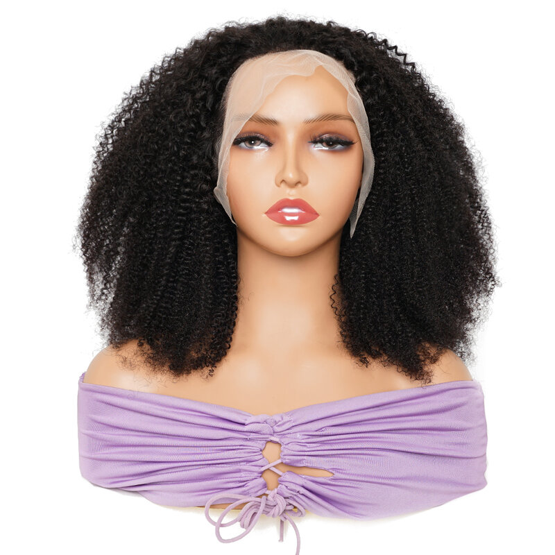 Peluca de cabello humano rizado para mujer, postizo Afro rizado de 250% de densidad, 13x4, encaje Frontal sin pegamento, listo para usar, brasileño