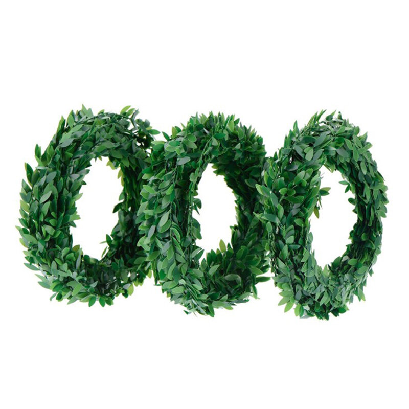Guirnalda de ratán de alambre de plástico tejido a mano para decoración navideña, hojas verdes de simulación, bricolaje, boda, Navidad, 7,5 m
