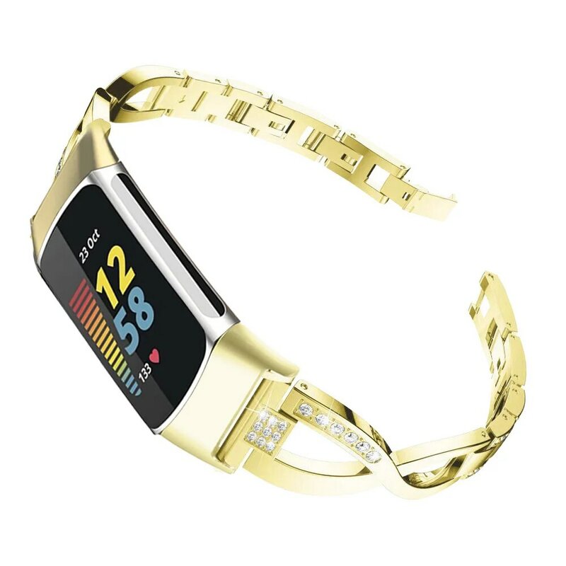 Pulseira pulseira de diamante X Shape pulseira para Fitbit Charge 2, Charge 3, Charge 4, Charge 5, pulseira de luxo para Fitbit Charge 3 SE