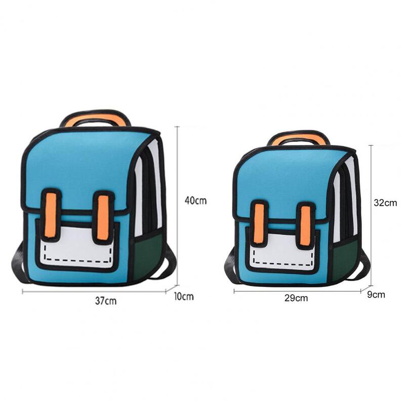 Kreskówka plecak studencki duża pojemność wodoodporny regulowany pasek do przechowywania książek Unisex 2D rysunek Daypack plecak podróżny
