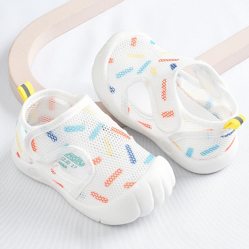 Summer Mesh Kids Sandals Breathable Lightweight Unisex Casual Shoes Anti-slip Soft Sole Baby Learning Walking Shoes Sneakers Kid