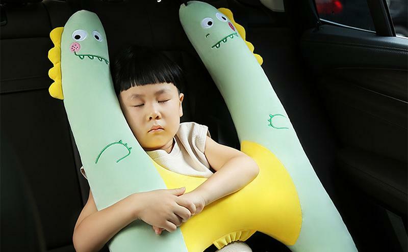 Almohada de soporte para la cabeza para dormir en el asiento del coche, cojín de viaje ajustable en forma de H, almohada de cuello de seguridad para niños y adultos
