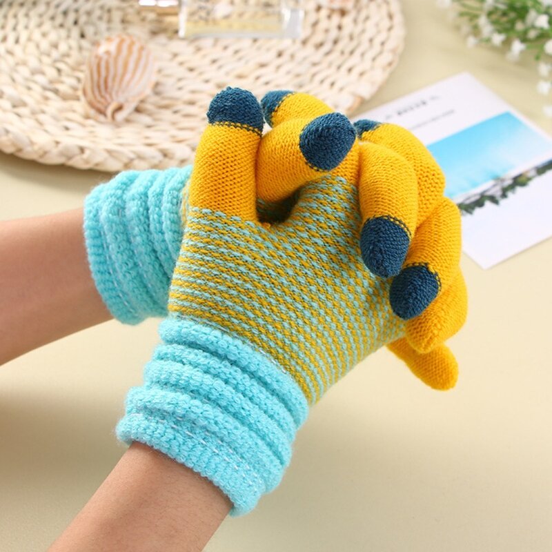 Вязаные перчатки для сенсорных экранов, мягкие утепленные сохраняющие тепло лыжные перчатки, женские перчатки для защиты от холода, женские перчатки