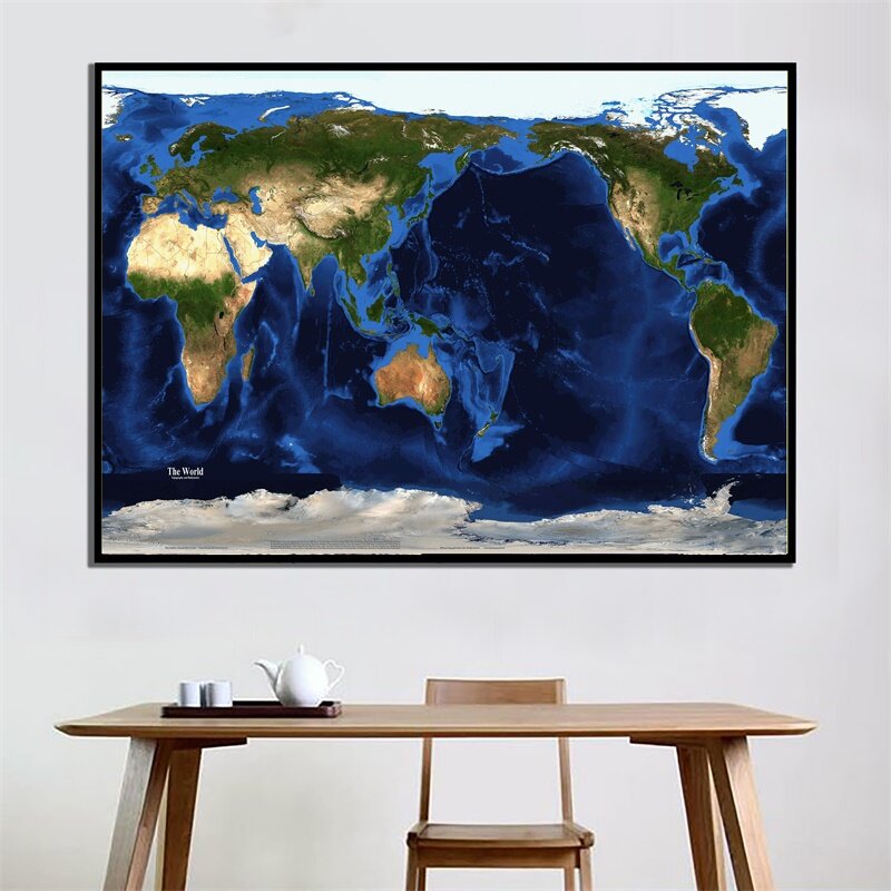 59*42cm mapa do mundo da arte da parede cartazes não tecidos pintura em tela quadros decorativos decoração para casa artigos de escritório