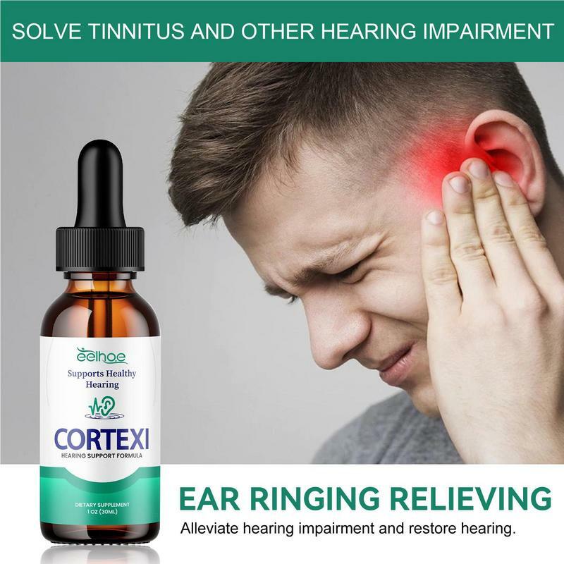 Ear Drops Tinnitus portátil, Gotas para suporte auditivo, Gotas de dor de ouvido multifuncionais, não irritante, 30ml