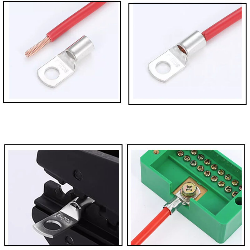 Conectores de Cable de anillo de Terminal de crimpado eléctrico, Cable desnudo, SC6-6, SC6-8, SC10-6, SC10-8, SC16-6, SC25-6, 10/25/50/100 Uds.