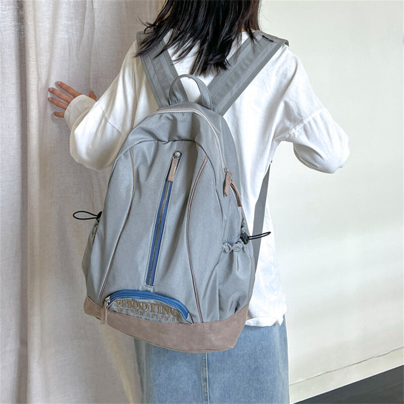 Mochila de nailon de gran capacidad para mujer, de Color sólido bolso de viaje, a la moda, de alta calidad, para estudiantes
