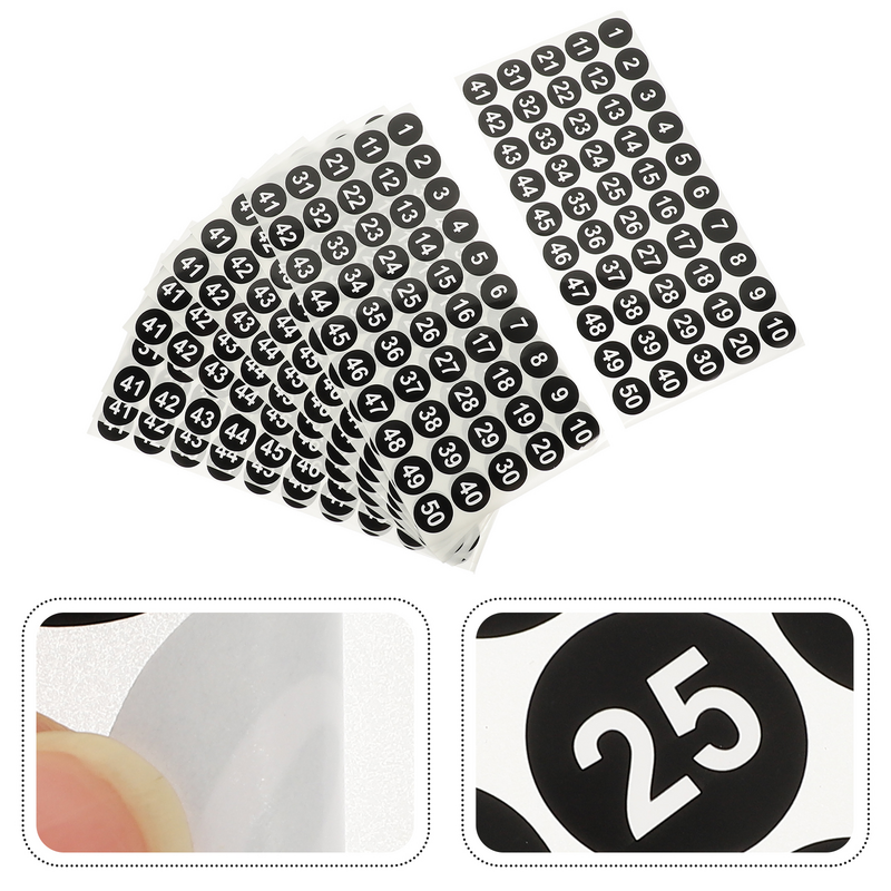 10 Sheets Numbered Sticker Adhesive Number Sticker Number Classification Sticker