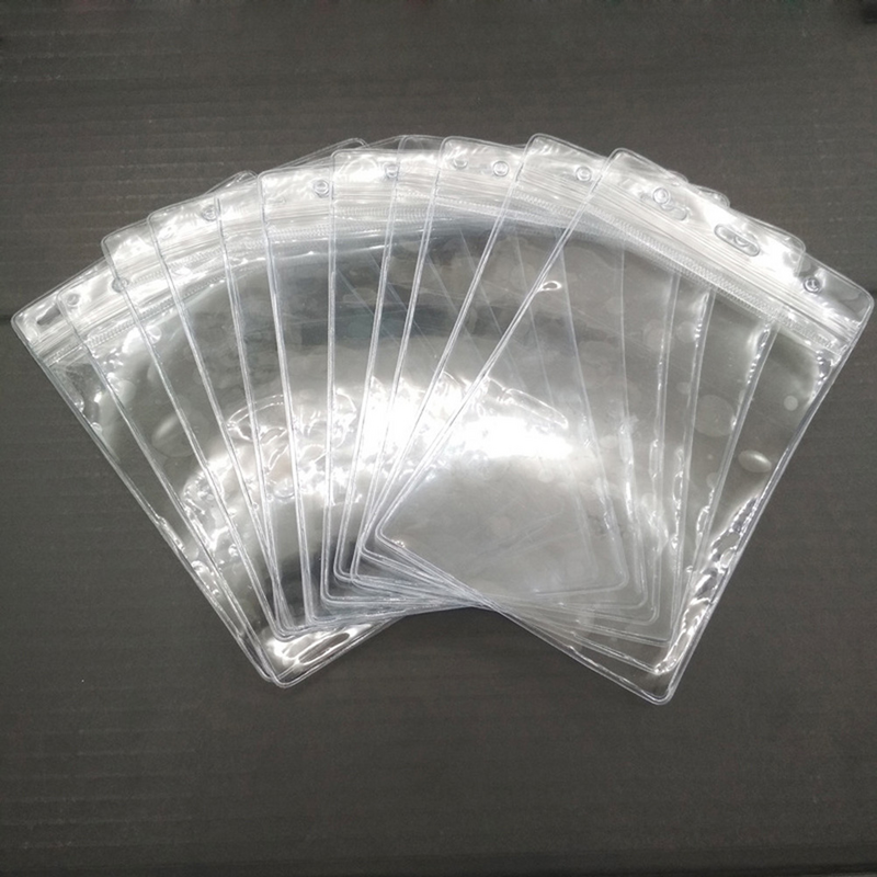 Soporte transparente de PVC para identificación de negocios, 10 piezas, impermeable, para oficina, escuela, tipo Vertical
