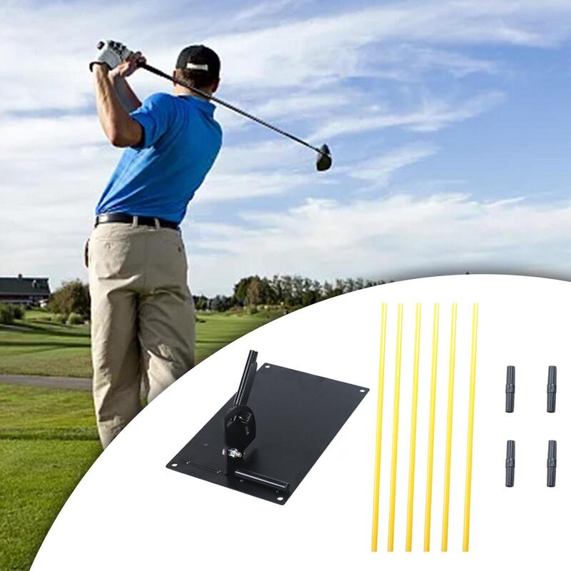 Golf Alignment Stick Holder Set,Practice Plate,Black Golf Training Aid,Golf Trainer Tool for Training,Golfer,Men,Indoor,Swing