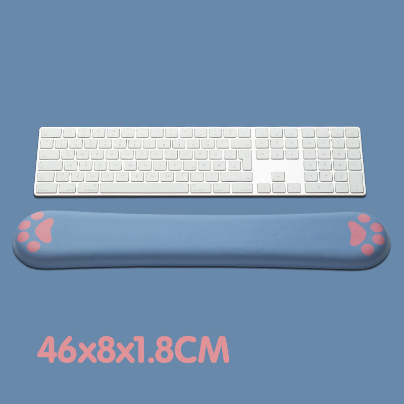 Cute Cat Paw Memory Foam Long Wrist Rest Mouse, Almofada de teclado com suporte de pulso Almofada durável do computador