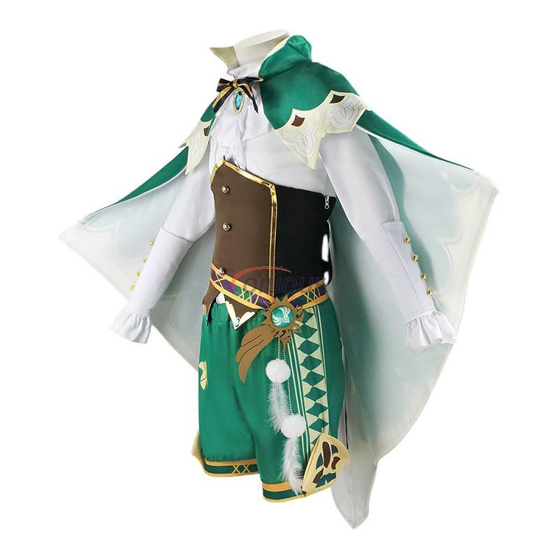 Disfraz de Genshin Impact Venti baratos para mujer, uniforme de Cosplay, peluca de juego de Anime, estilo chino, traje de cómic de Carnaval de Halloween