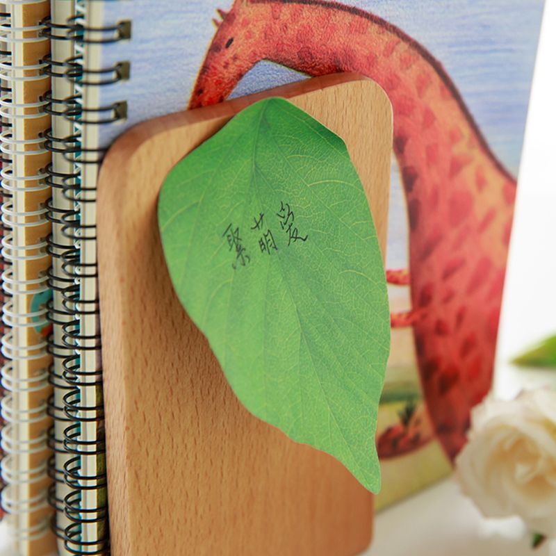 葉の形をした装飾的な鉄のシート付箋自己粘着メッセージメモ帳スクラップブック文房具メモ帳