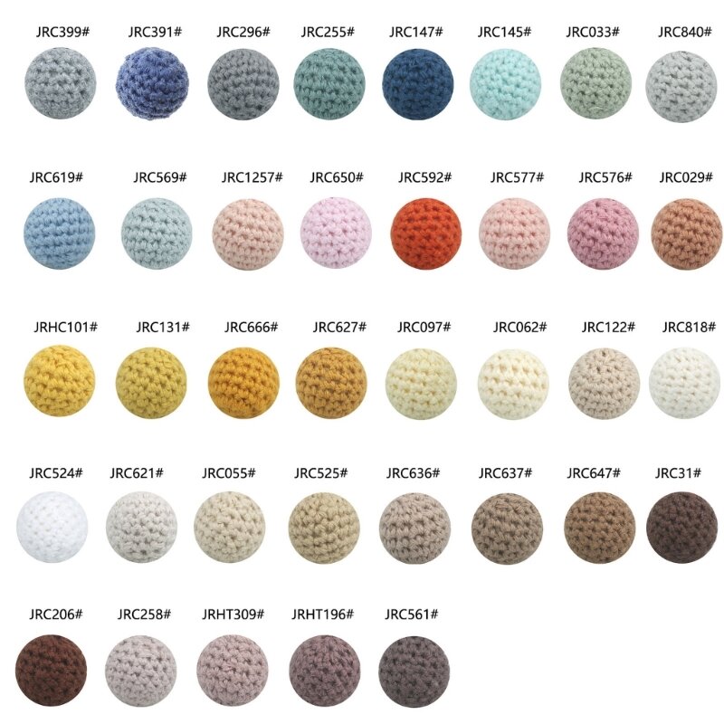 Pack of 5 Colored Crochet Beads Colored Craft Beads for Crafting Pacifier Clip