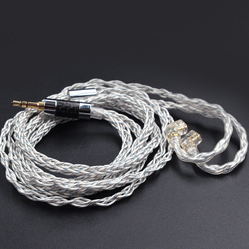 KZ earphone kabel 8 Core, perak biru Hybrid 784 Cores berlapis perak Upgrade kabel Heaset kawat untuk KZ ZEX ZAX ZS10 PROX ZSN ZSX