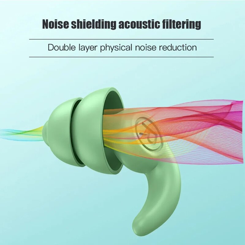 Bouchons d'oreille en silicone anti-bruit, réduction du bruit du sommeil, bouchons d'oreille insonorisés, protecteur d'oreille souple étanche pour la natation