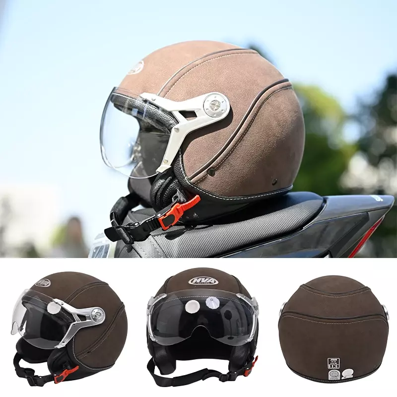 หมวกกันน็อคมอเตอร์ไซด์เปิดหน้า3/4จุดหมวกกันน็อคมอเตอร์ไซด์ย้อนยุควินเทจ Chopper capacete de Moto จักรยาน cascos สกู๊ตเตอร์สำหรับผู้ชายผู้หญิง