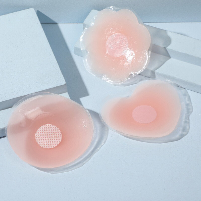 Capa de mamilo de silicone para mulheres Adesivo de pétala de mama Sutiã de elevação sem alças Almofadas de seios invisíveis