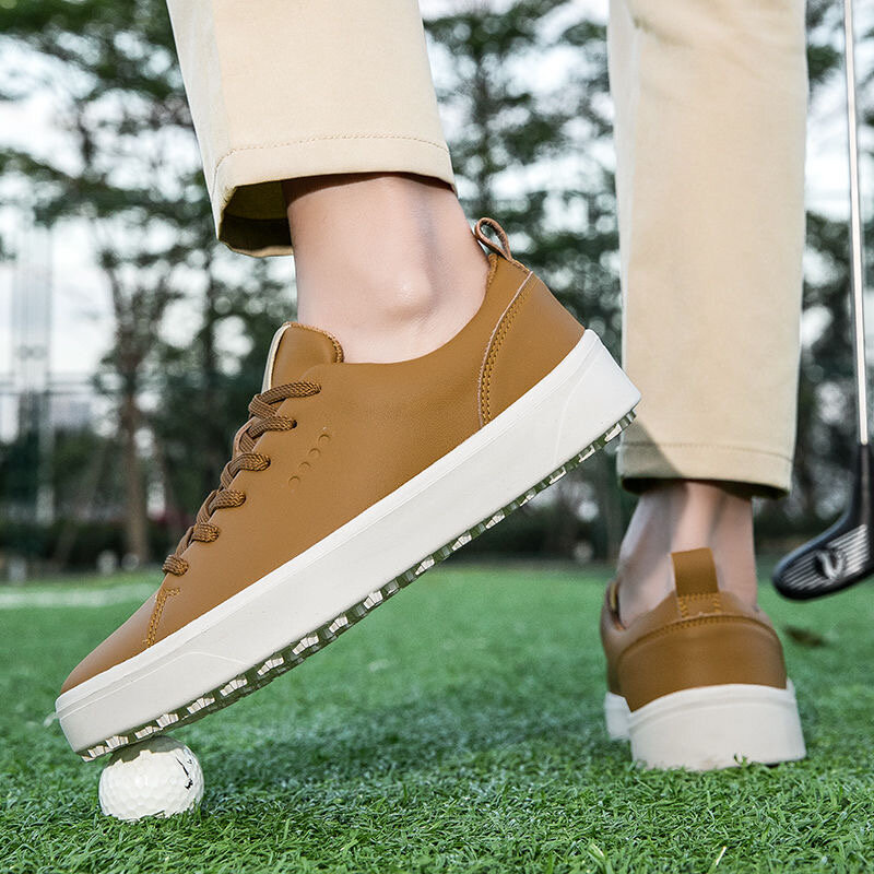 Zapatos de Golf profesionales para hombre y mujer, zapatillas de gimnasio antideslizantes, de cuero blanco y negro, para entrenamiento de Golf, Unisex, talla grande 47